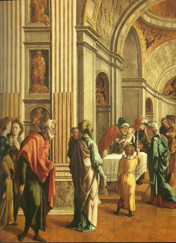 Jan van Scorel frambarandet i templet oil painting image